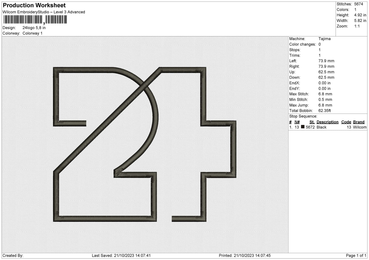 24logo Embroidery File 6 size