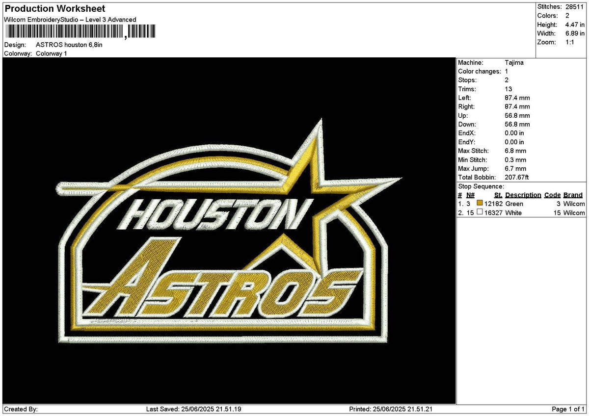 Astrostext 2506 Embroidery File 6 sizes