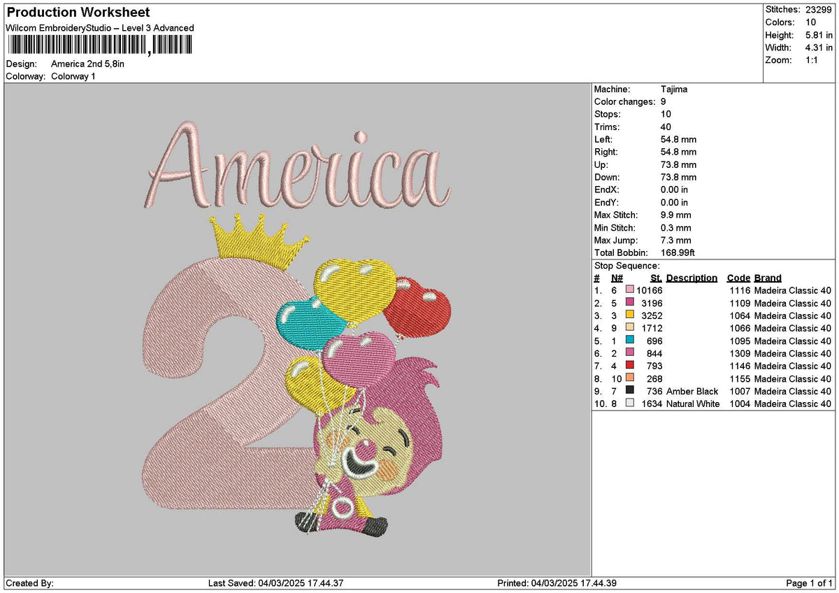 Americatext 0203 Embroidery File 6 sizes