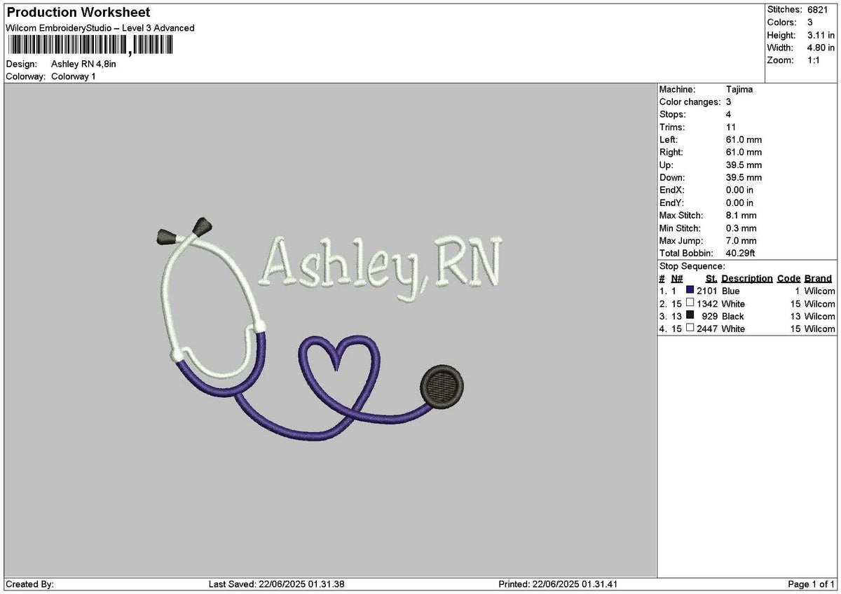 Ashleytext 2206 Embroidery File 6 sizes