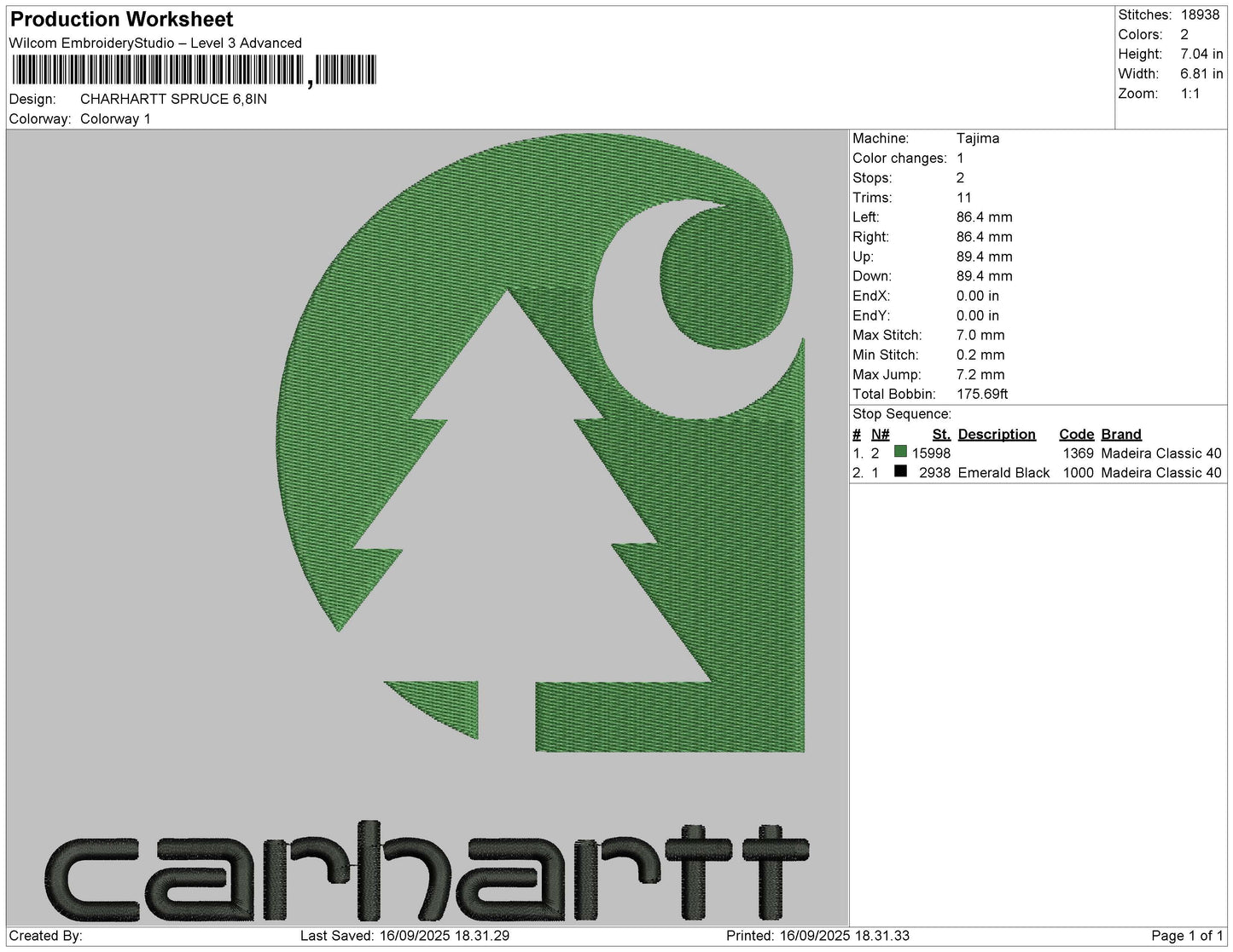 CHARHARTT SPRUCE