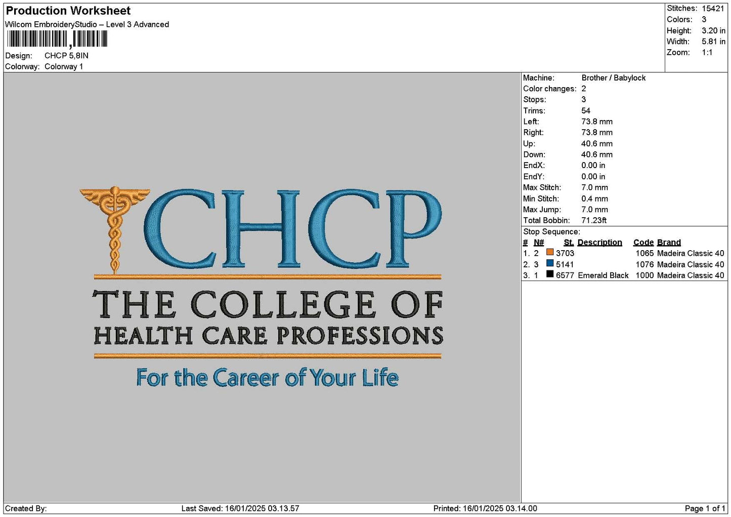 Chcptext Embroidery File 6 sizes