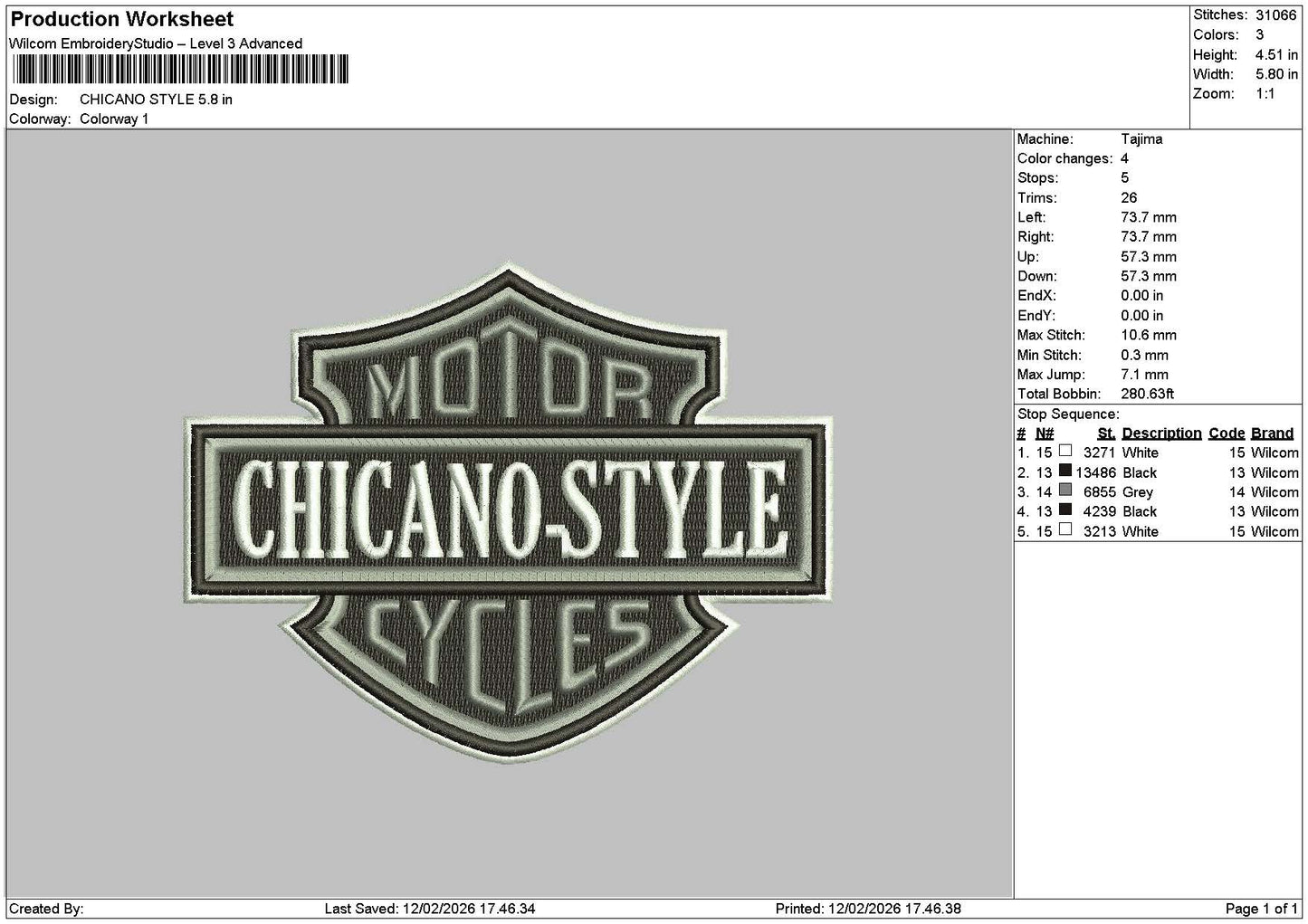 Chicanotext Embroidery File 6 sizes
