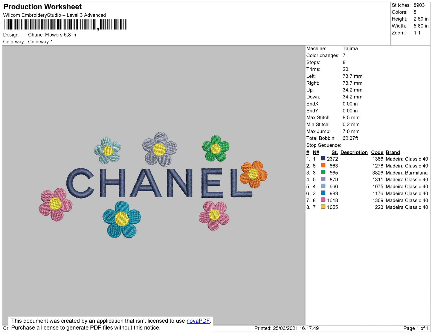 Chanel flower Embroidery