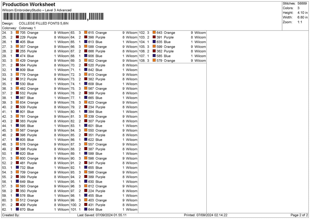 Filled Fonts Embroidery Files 1 sizes