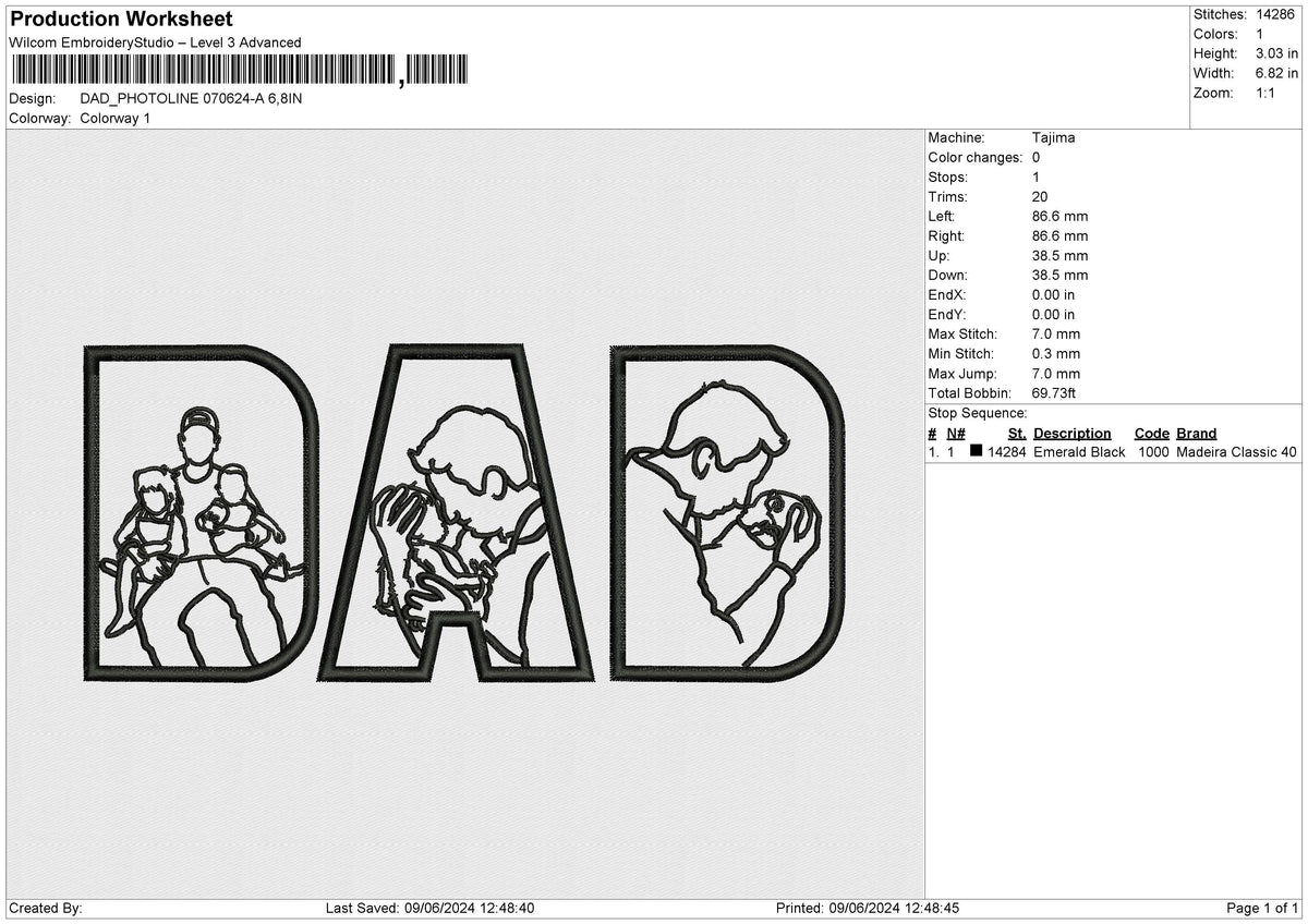 DAD_PHOTOLINE 070624-A Embroidery File 6 size