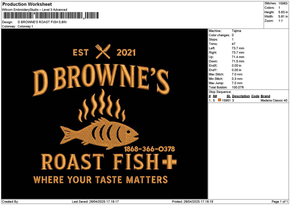 Dbrownestext Embroidery File 6 sizes