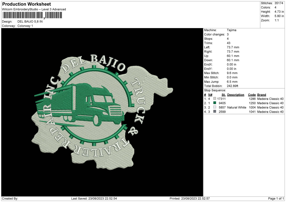 Del Baijo Embroidery File 6 sizes