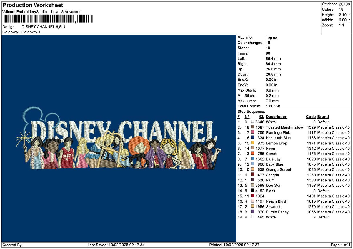 Photoflat Mickey Embroidery File 6 sizes