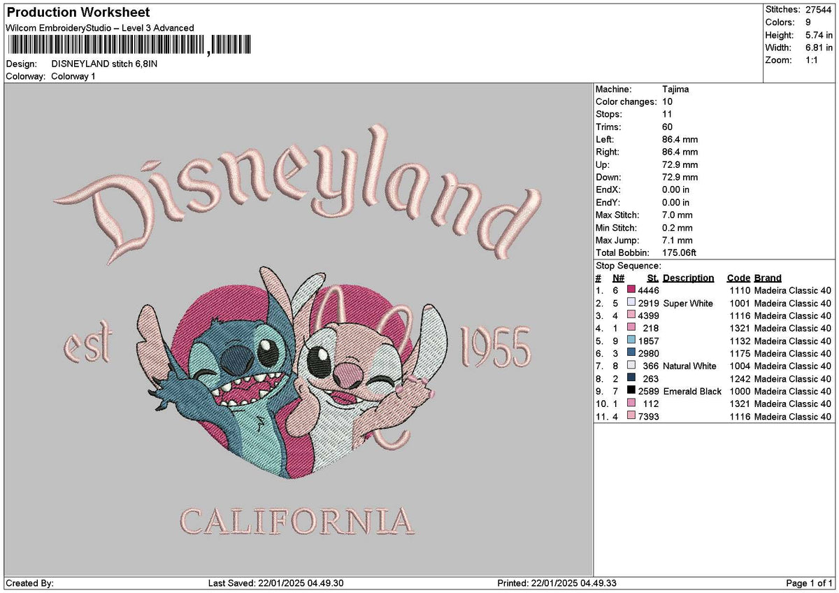 Dland Stitch 2201 Embroidery File 6 sizes