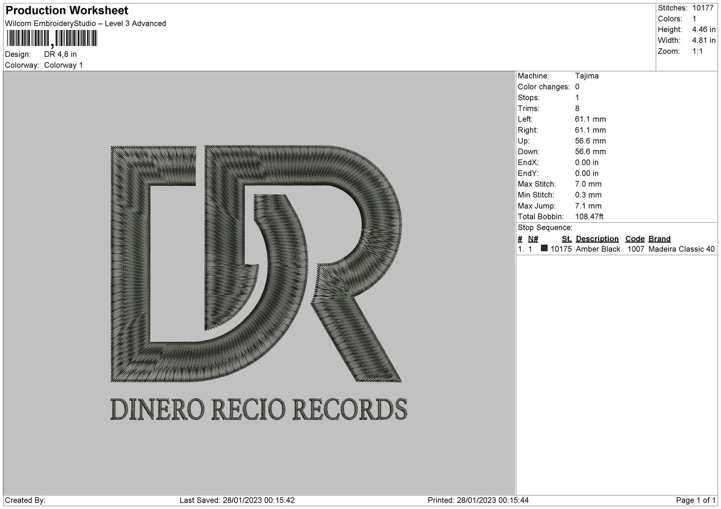Dr Embroidery File 6 sizes