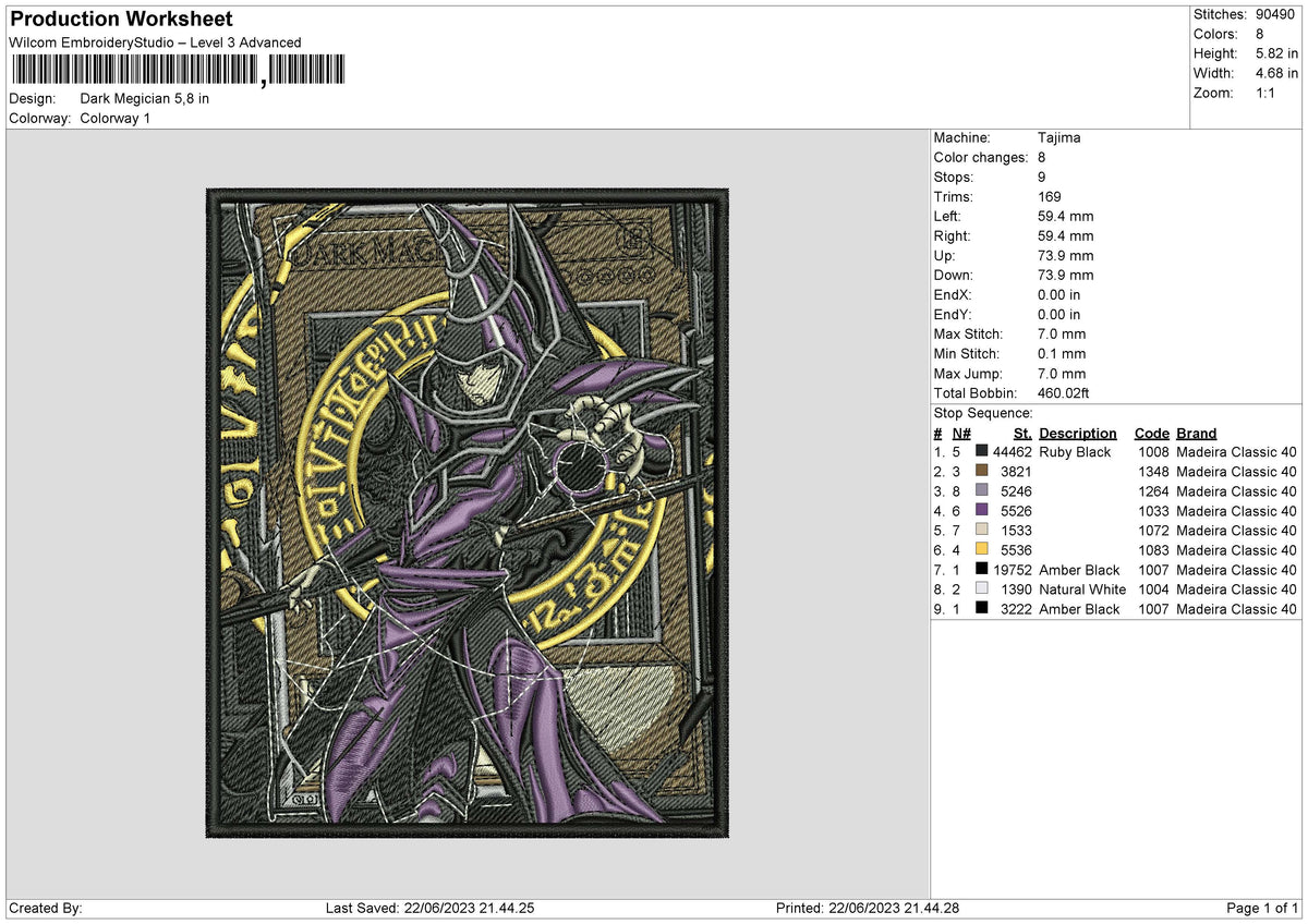 Dark Megician Embroidery File 6 sizes