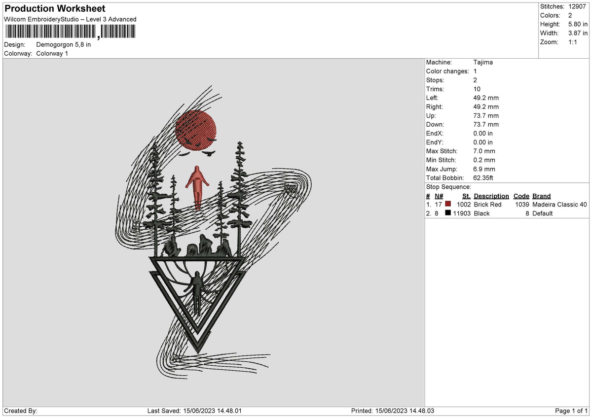Demogorgon Embroidery File 6 sizes