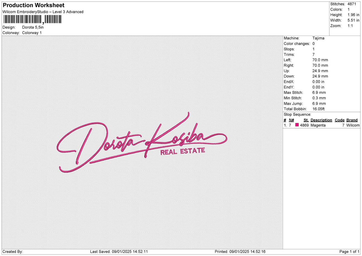 Dorota Embroidery File 6 size