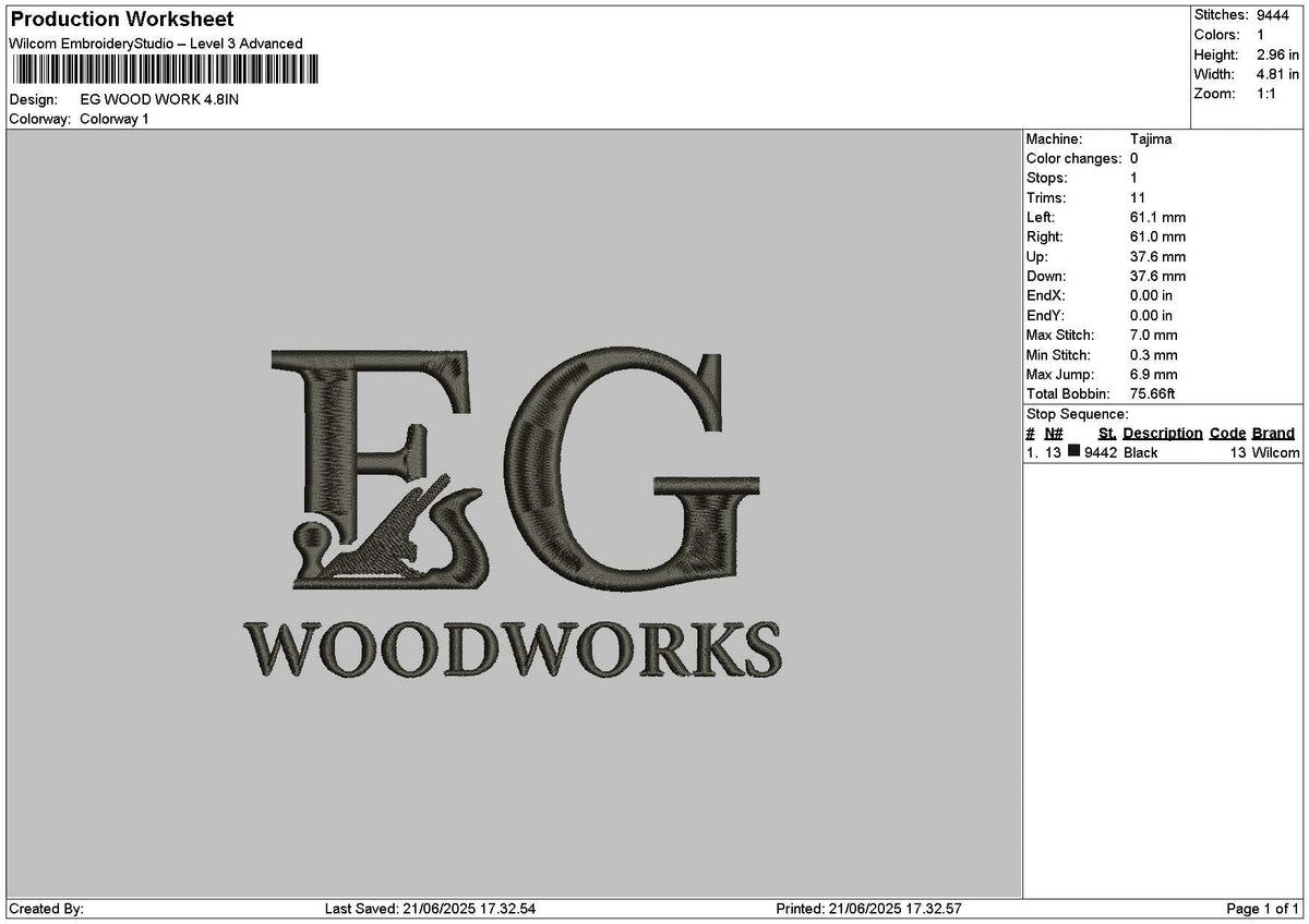 Egtext Embroidery File 6 sizes