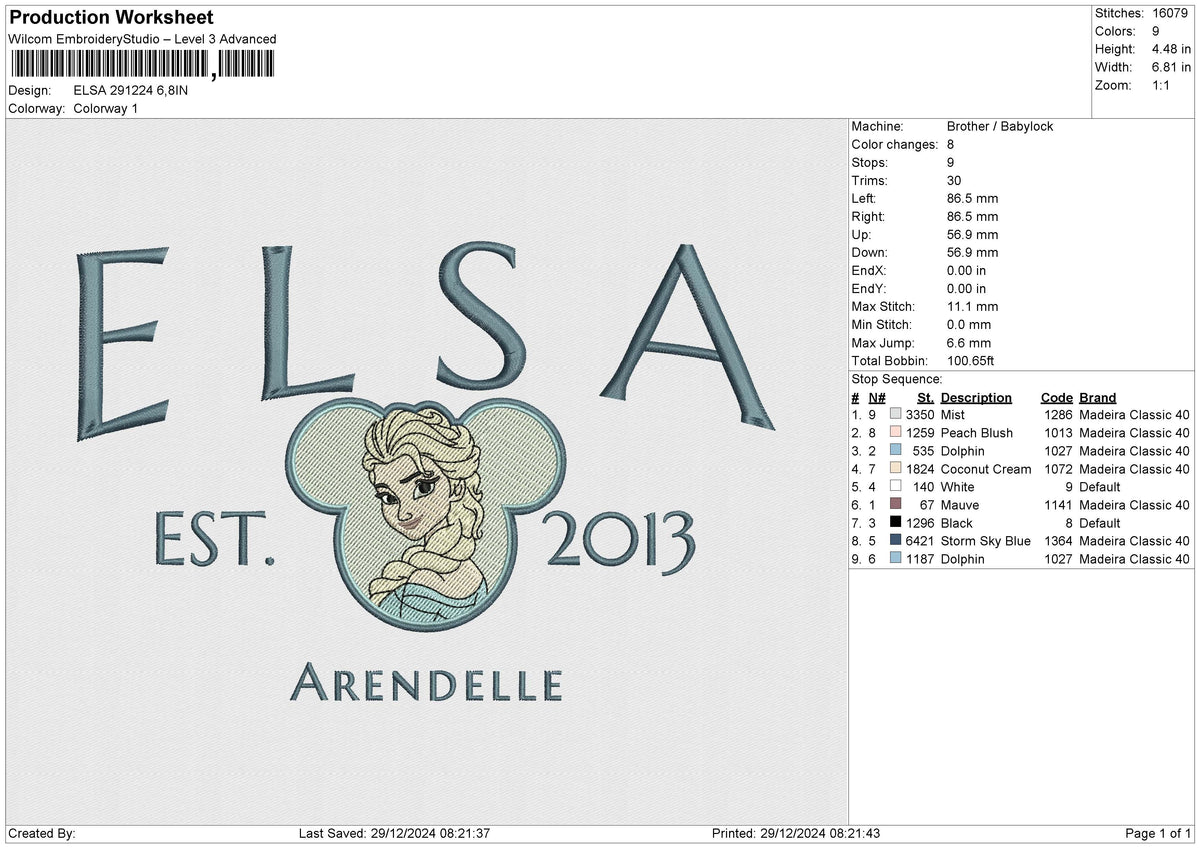 ELSA 291224 Embroidery File 6 size