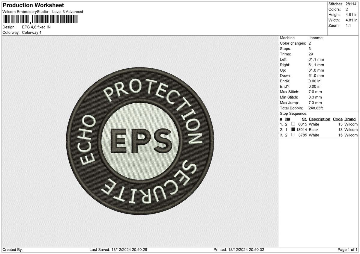 EPS Embroidery File 6 size
