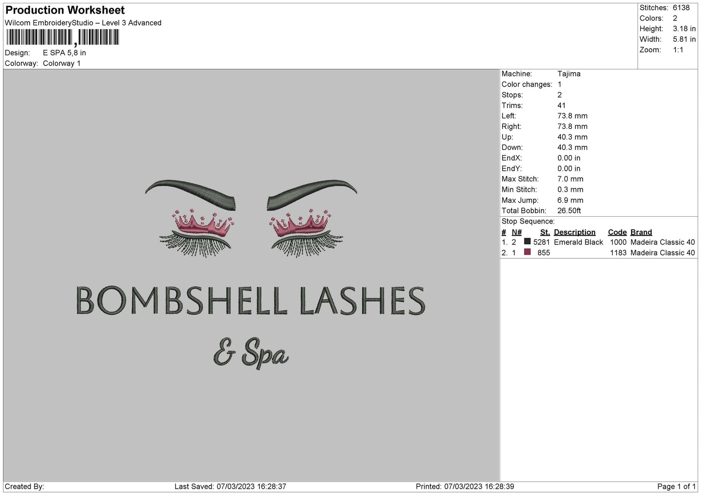 E Spa Embroidery File 6 sizes