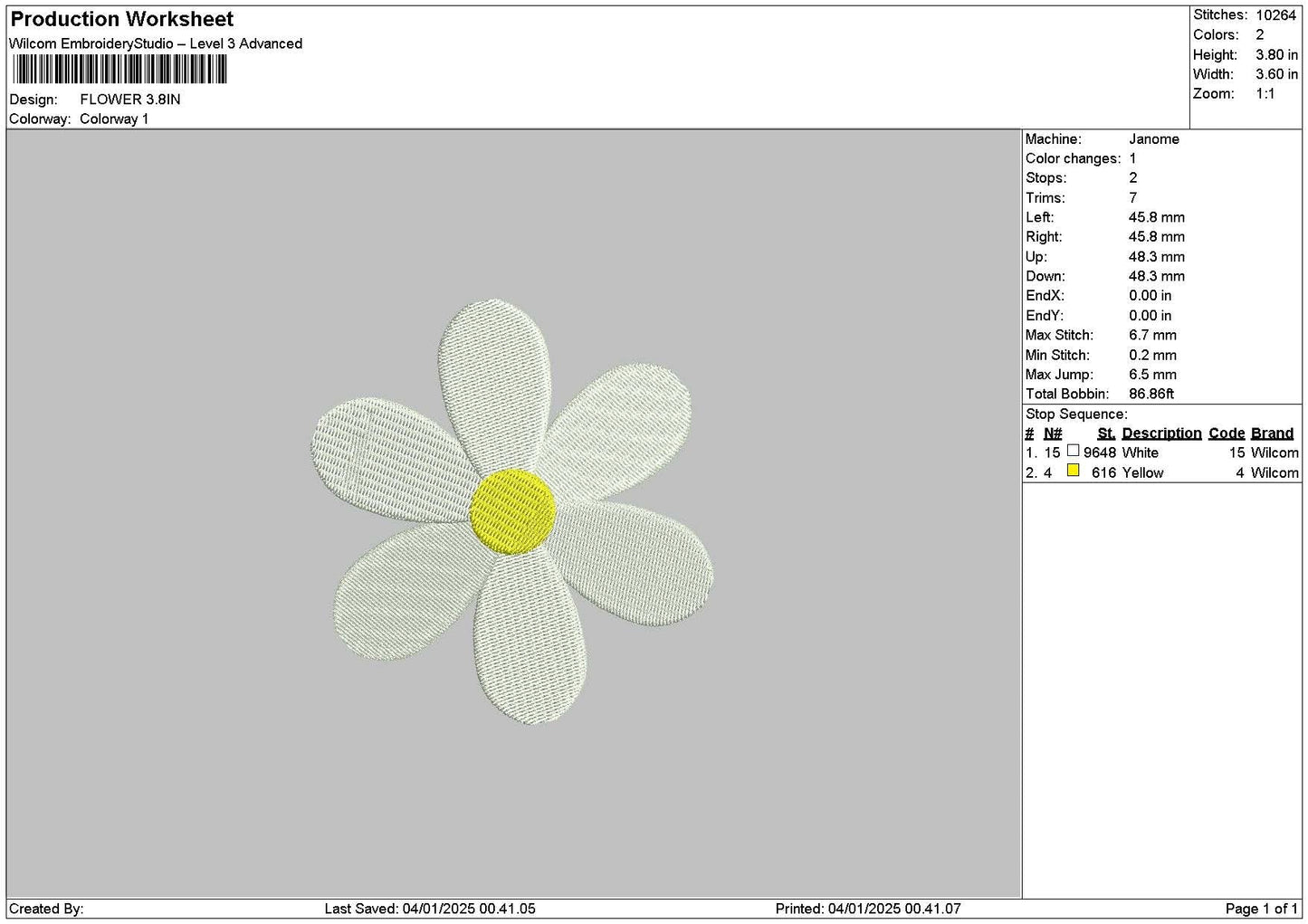 Small Flower Embroidery File 6 sizes