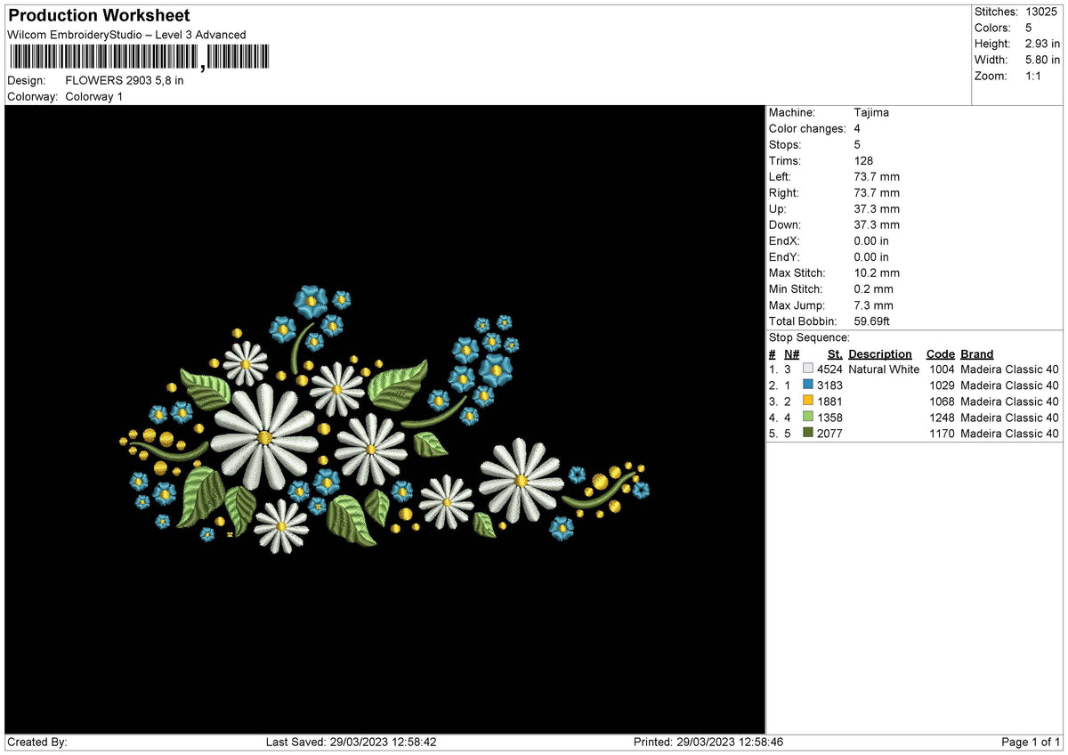 Flowers 2903 Embroidery