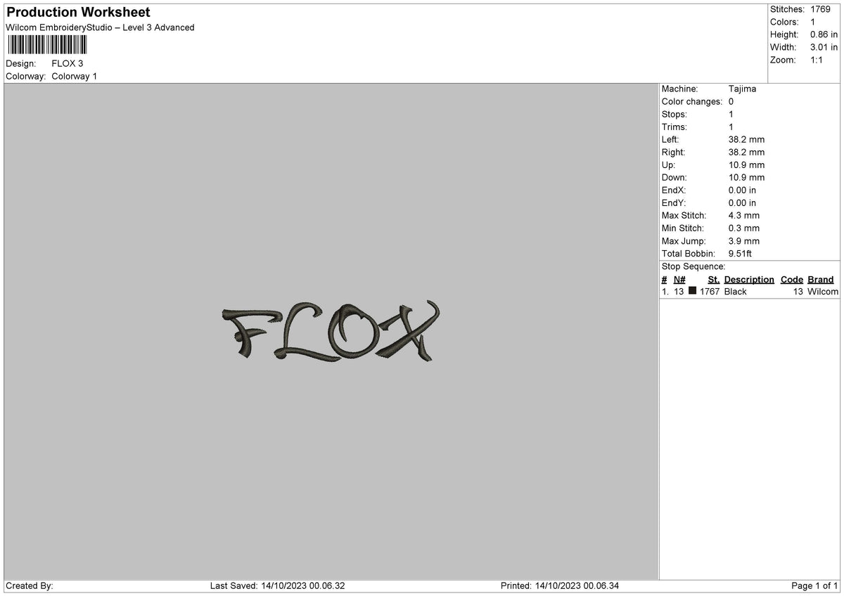 Flox Embroidery File 6 sizes