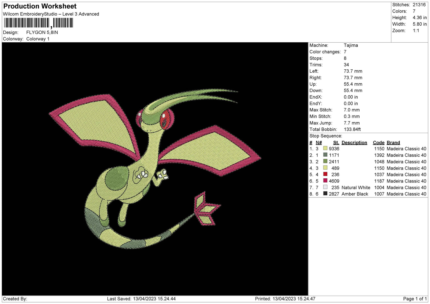 Flygon Embroider