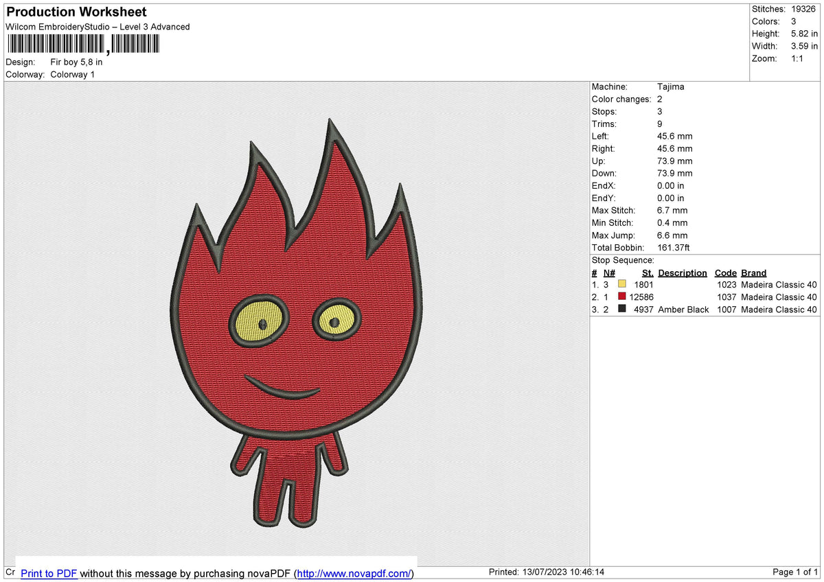 Fir Boy Embroidery File 6 size