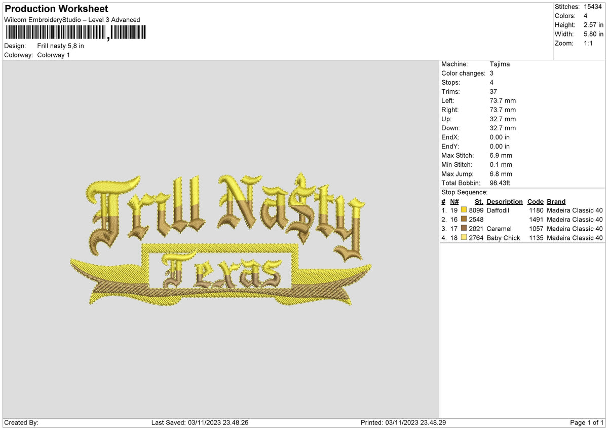 Frill N Embroidery File 6 sizes