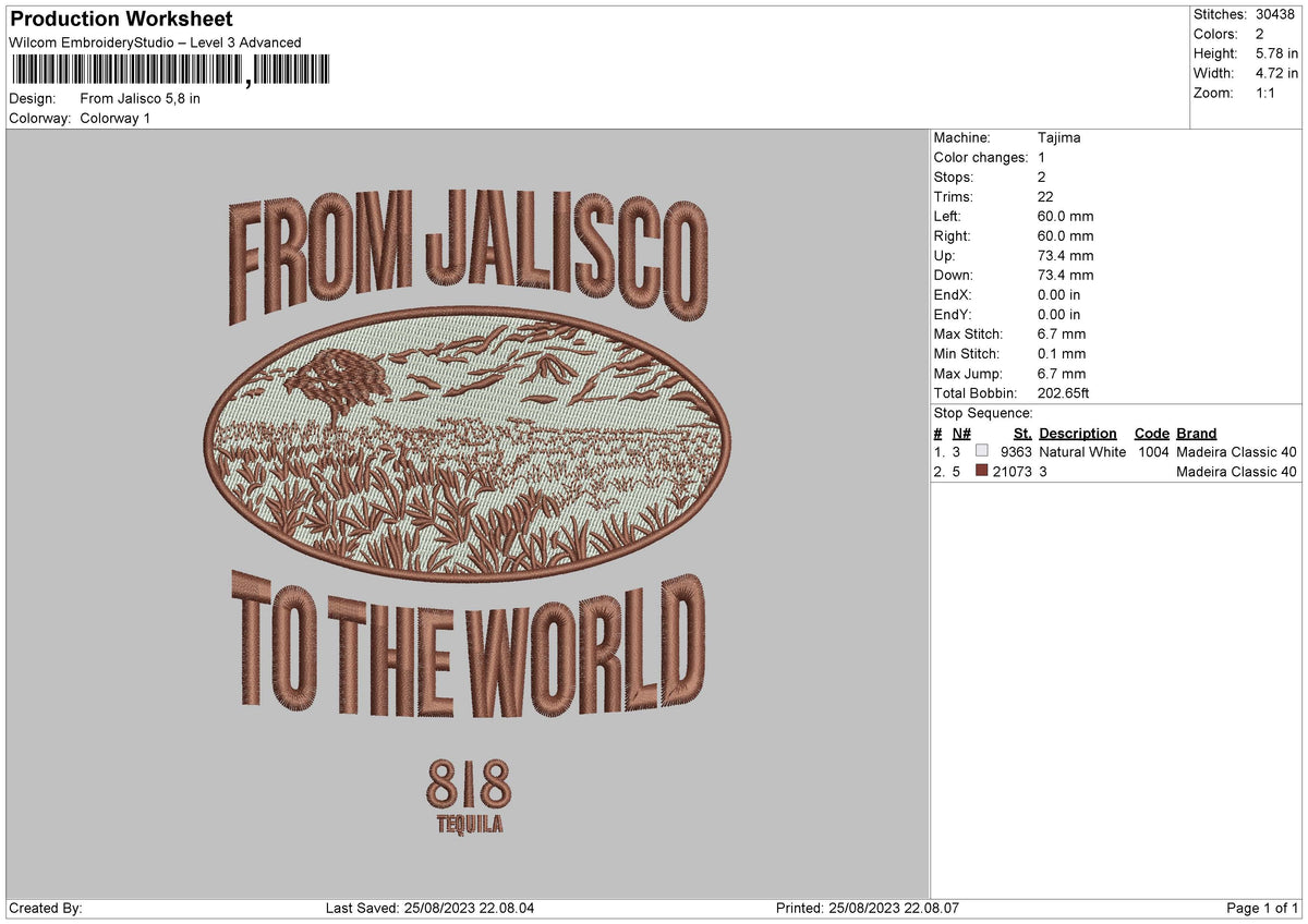 From Jalisco Embroidery File 6 sizes