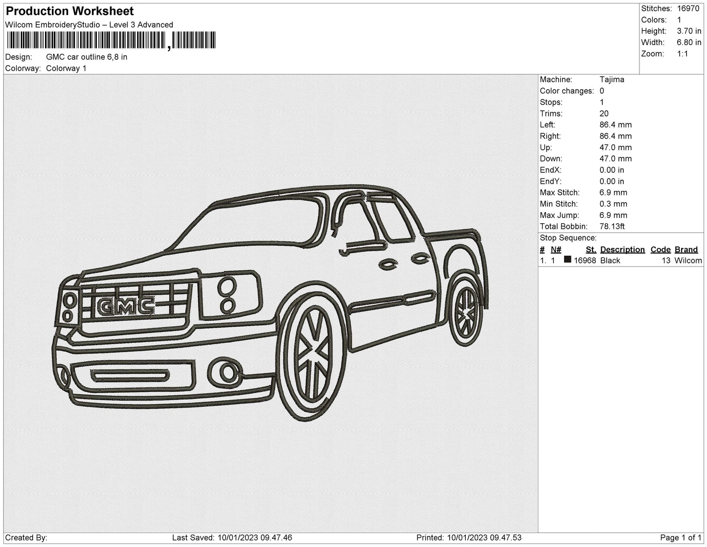 GMC car outline