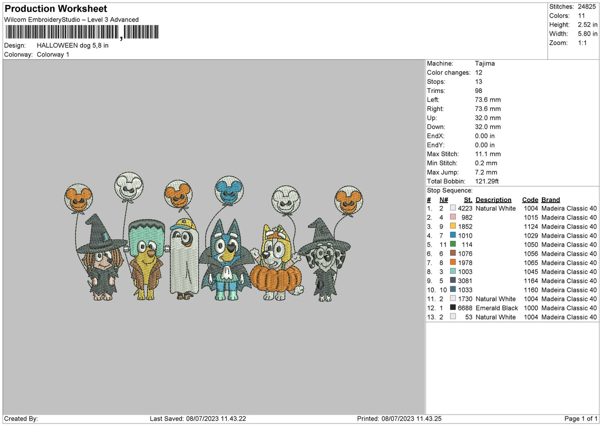 Halloween Dogs Embroidery File 6 sizes