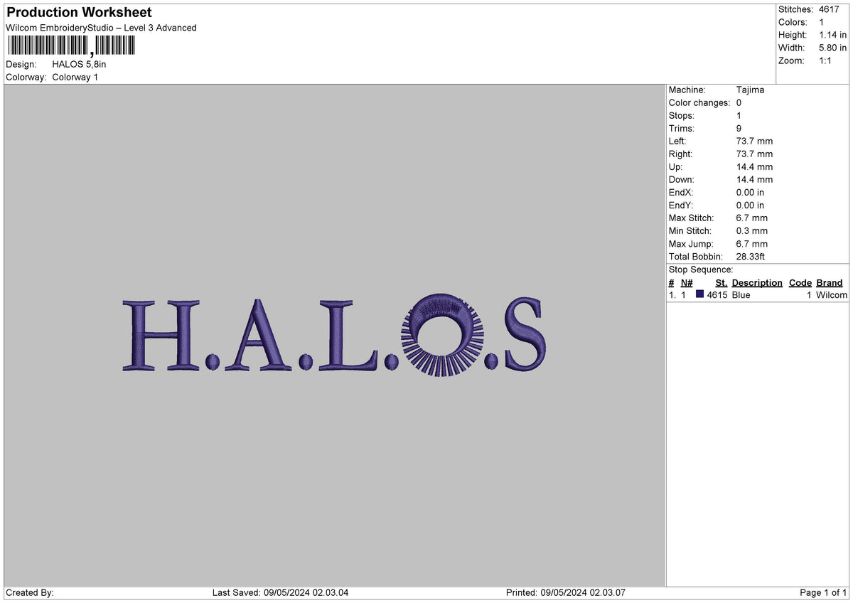Halostext Embroidery File sizes