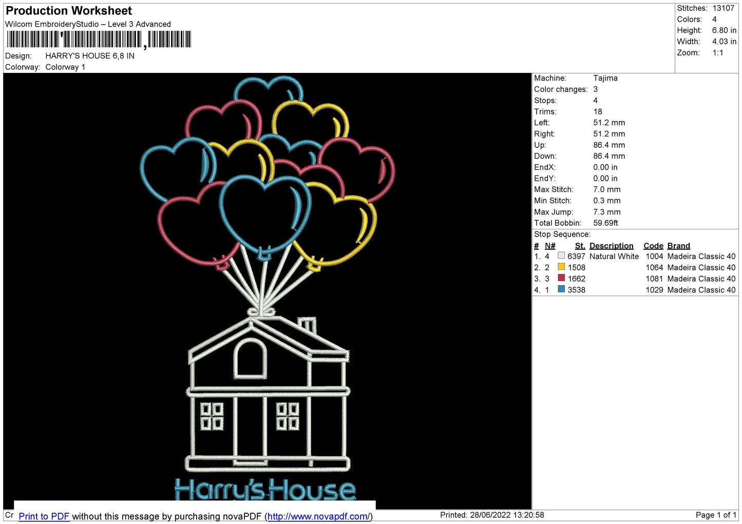 HARRY'S HOUSE Embroidery