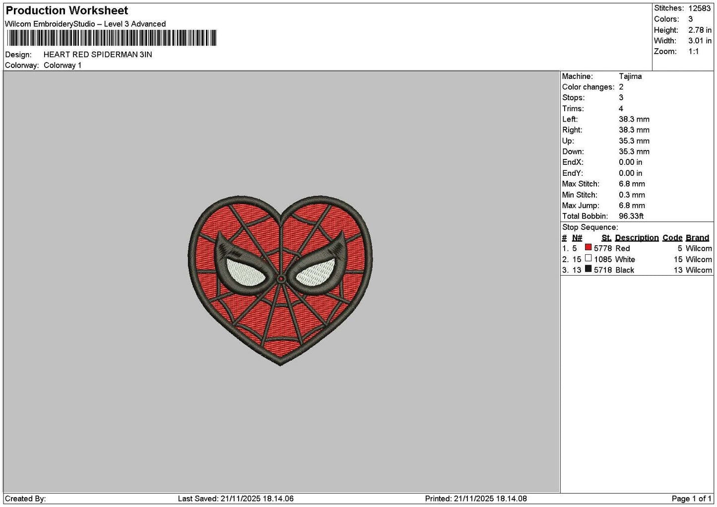 Heartspider1911 Embroidery File 6 sizes