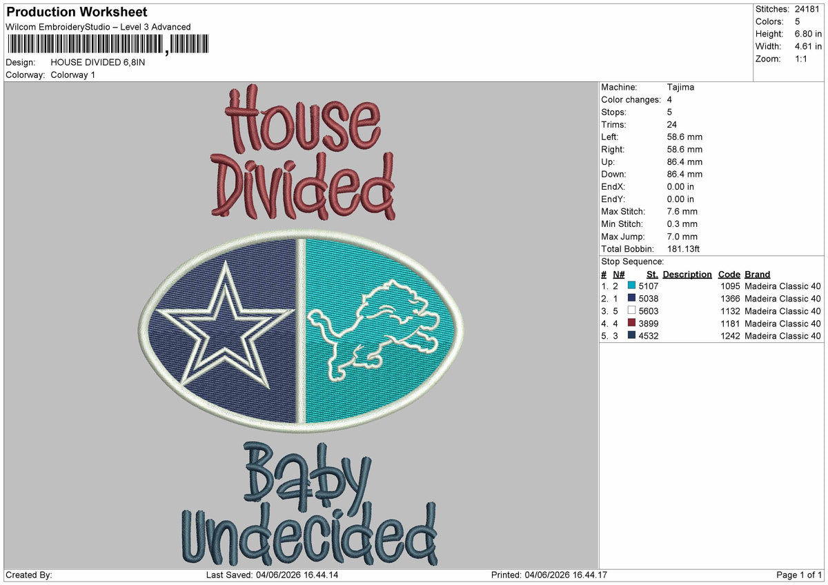 House Text 0406 Embroidery Machine Design File 6 sizes