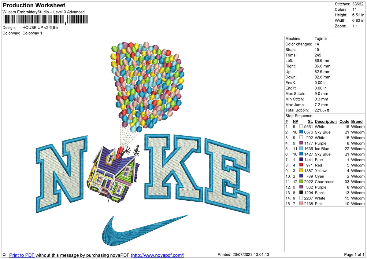 HOUSE UP v2 Embroidery File 6 size