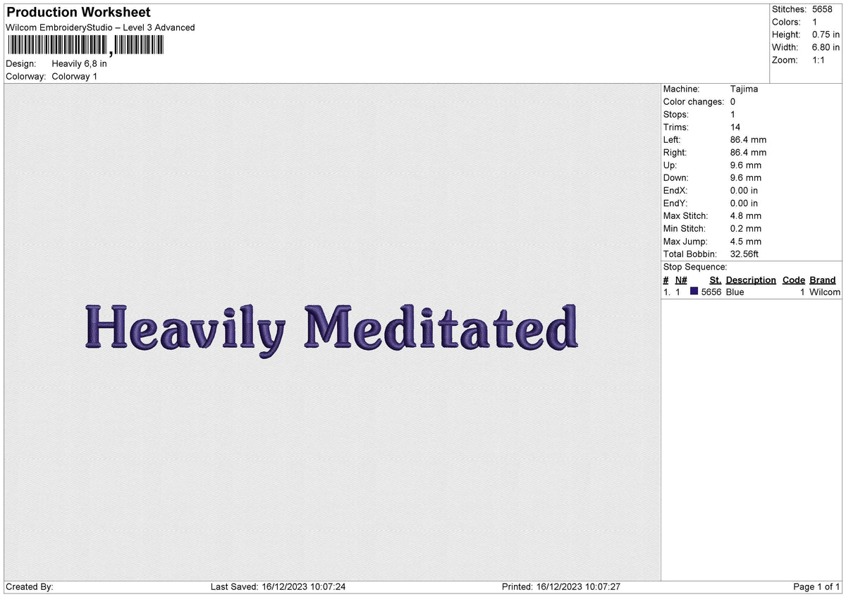 Heavily Embroidery File 6 size