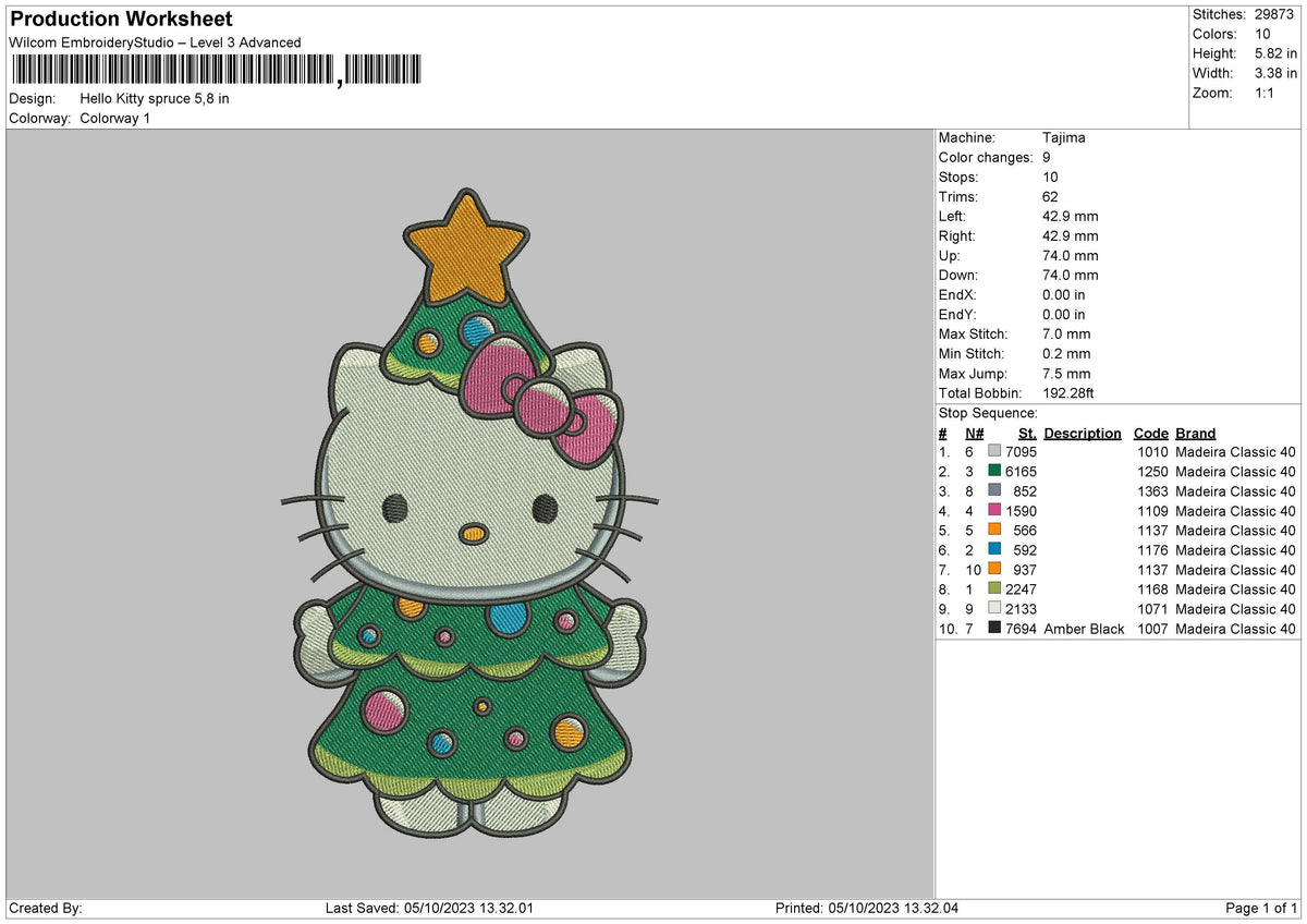 Hk Spurce Embroidery File 6 sizes