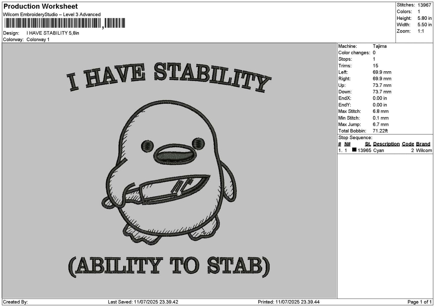 Abilitytext Embroidery File 6 sizes