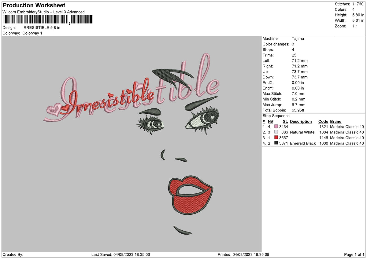 Irresistible Embroidery File 6 sizes