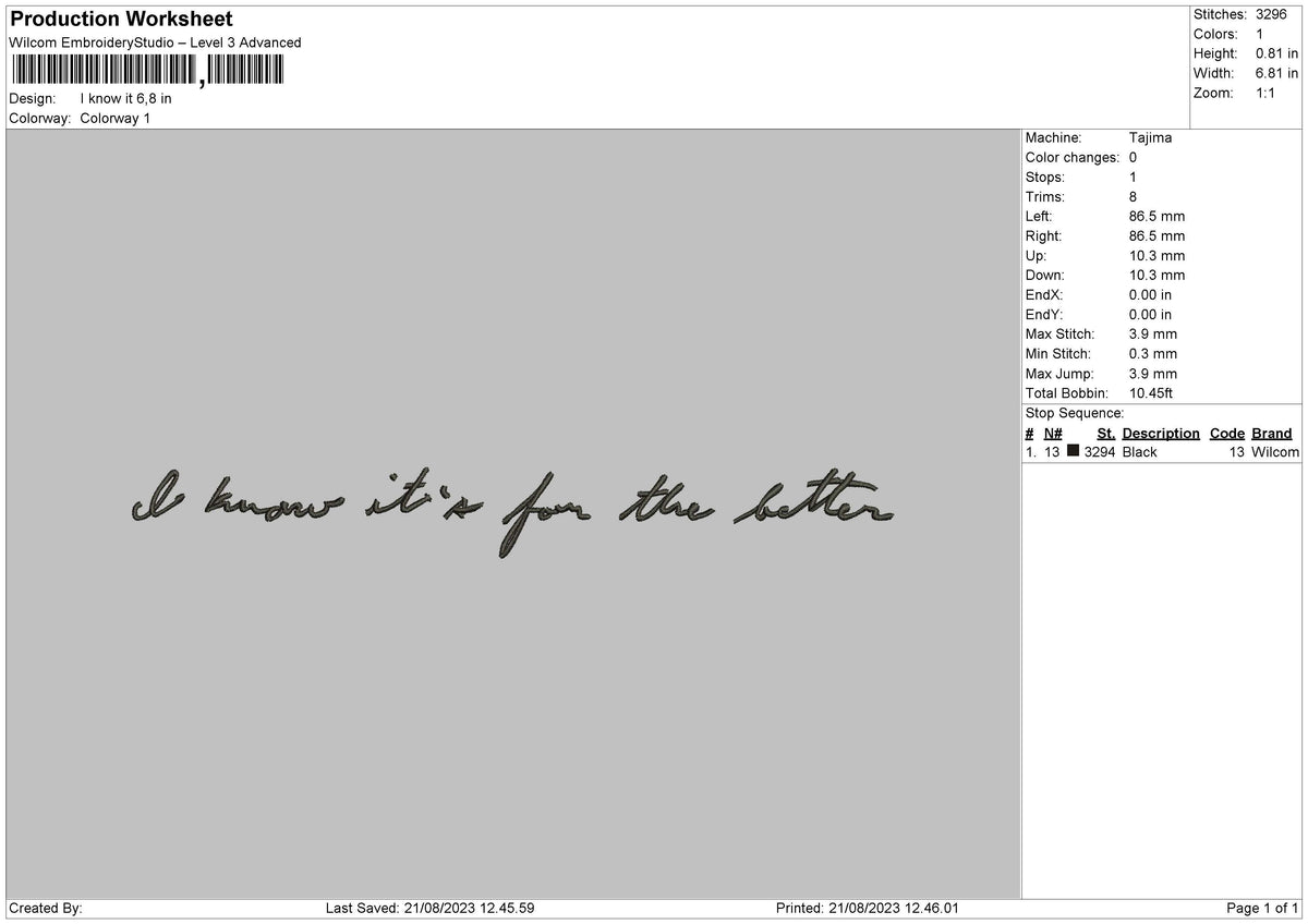 I Know It Embroidery File 6 sizes