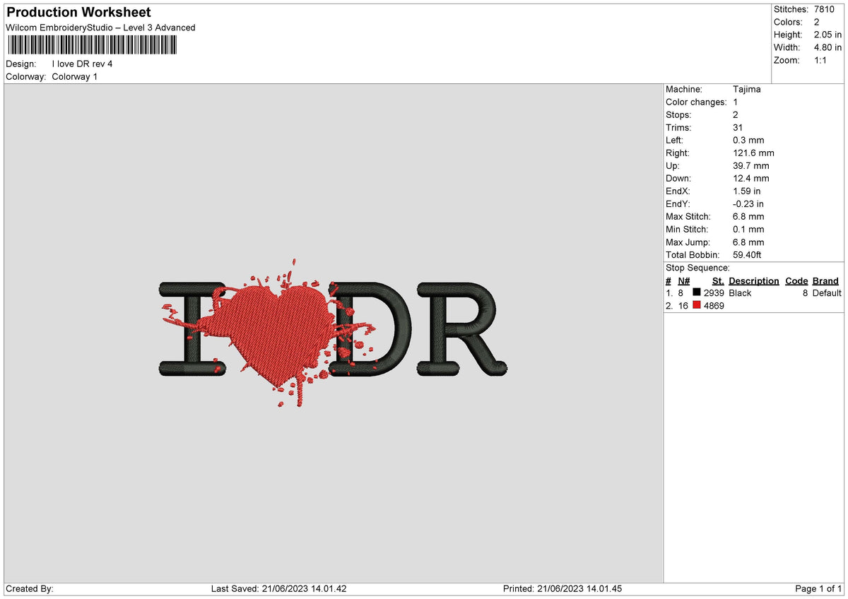 ILoveDr Embroidery File 6 sizes