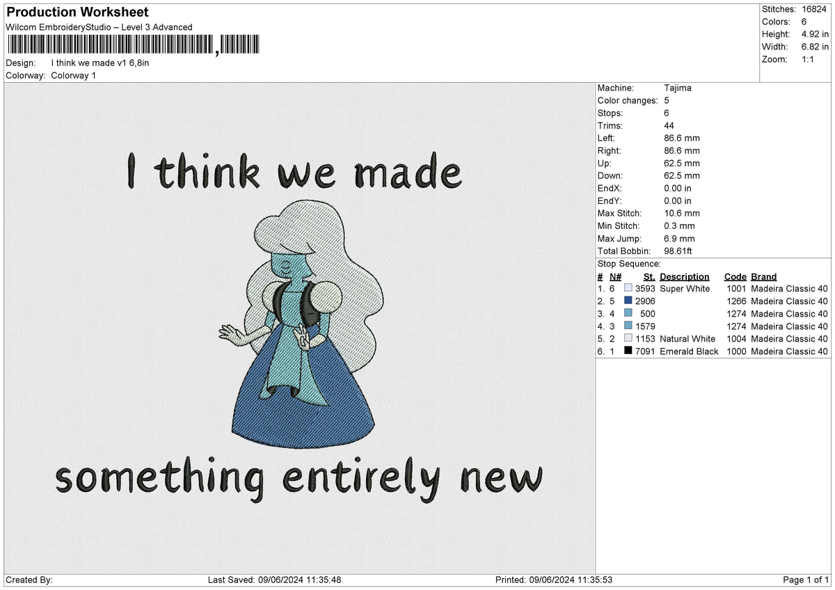 I think we made v1 Embroidery File 6 size