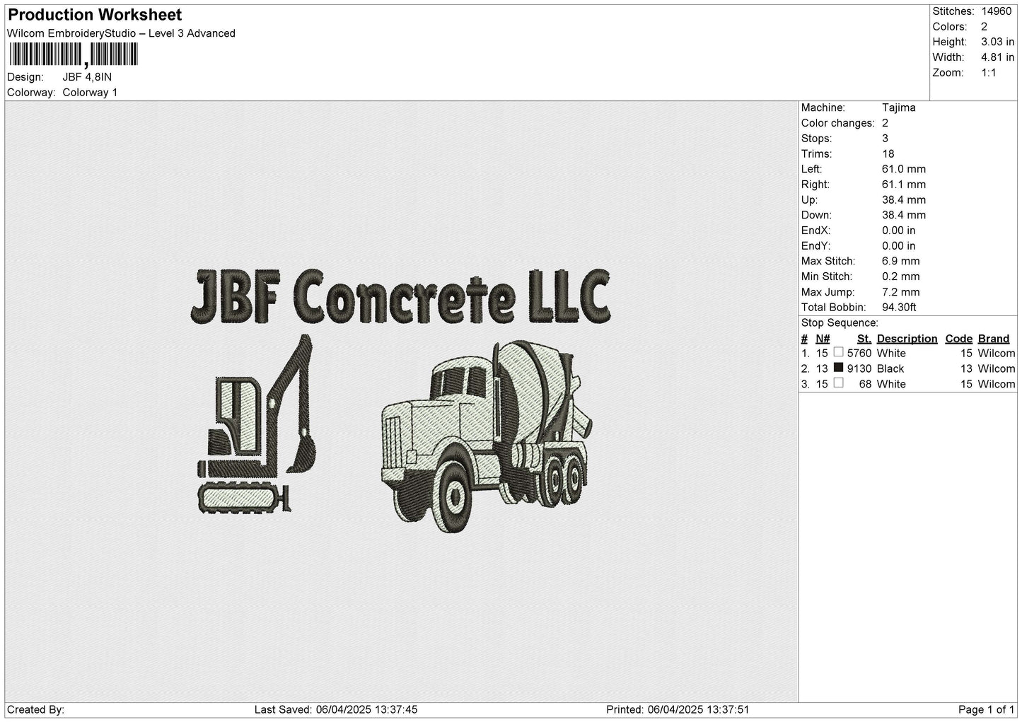 JBF Embroidery File 6 size