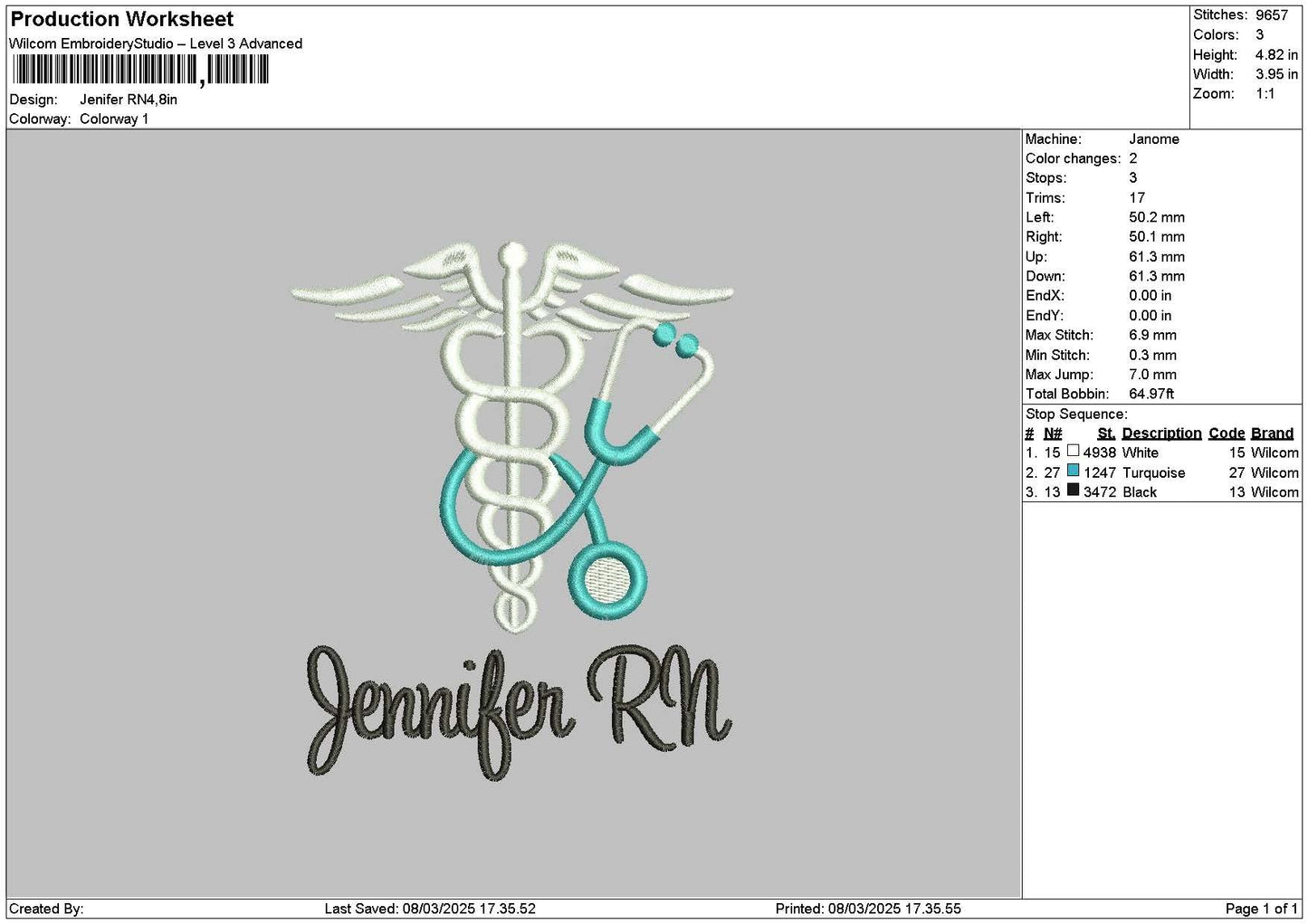 Jennifertext Embroidery File 6 sizes