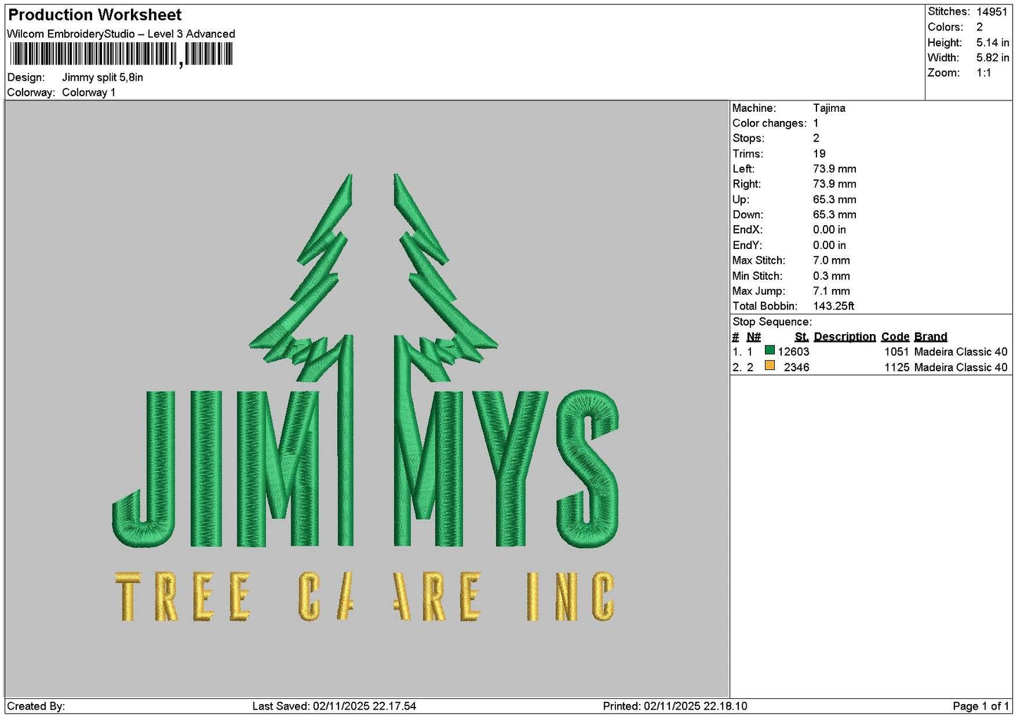 Jimmystext Splits Embroidery File 6 sizes