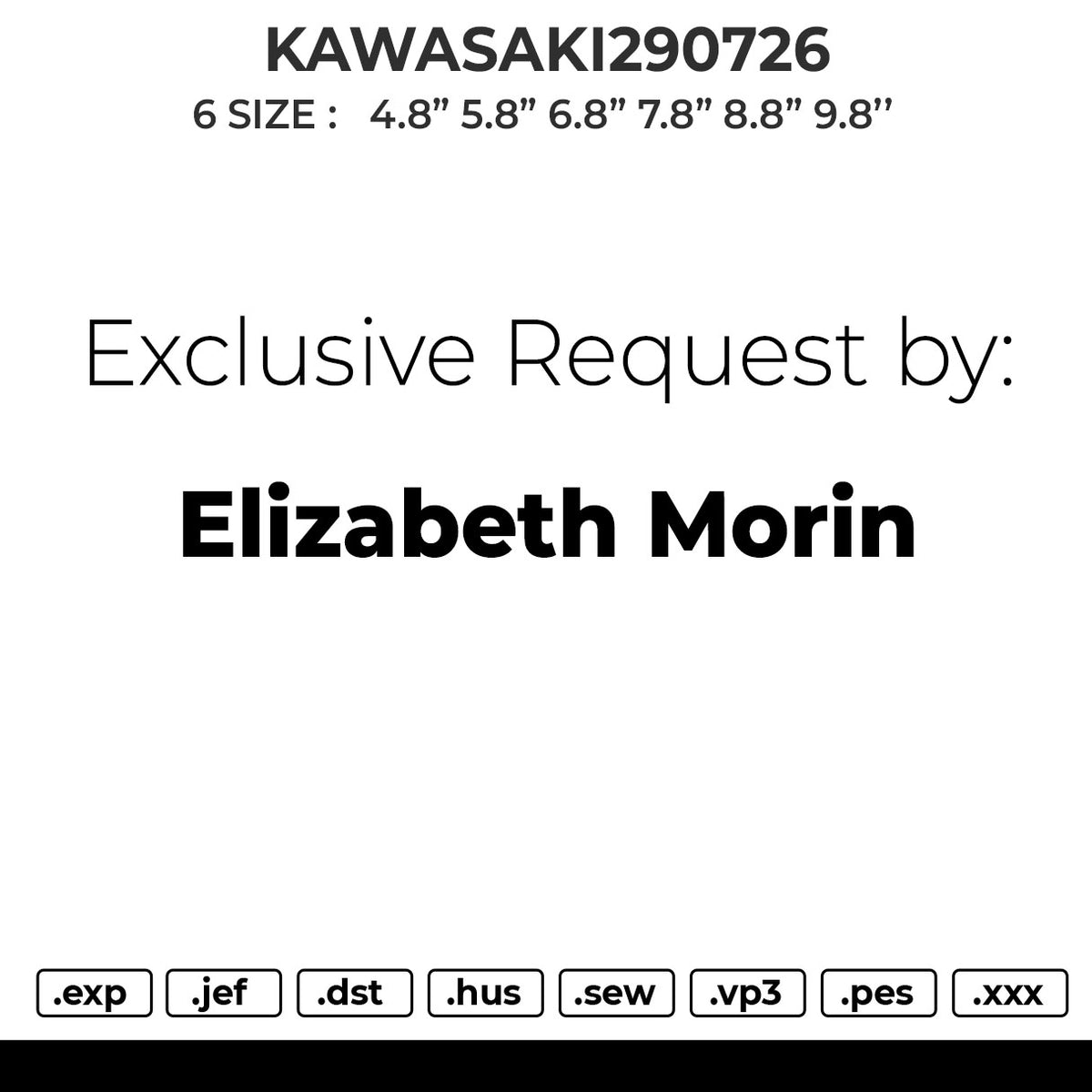 KAWASAKI290726 Embroidery File 6 sizes