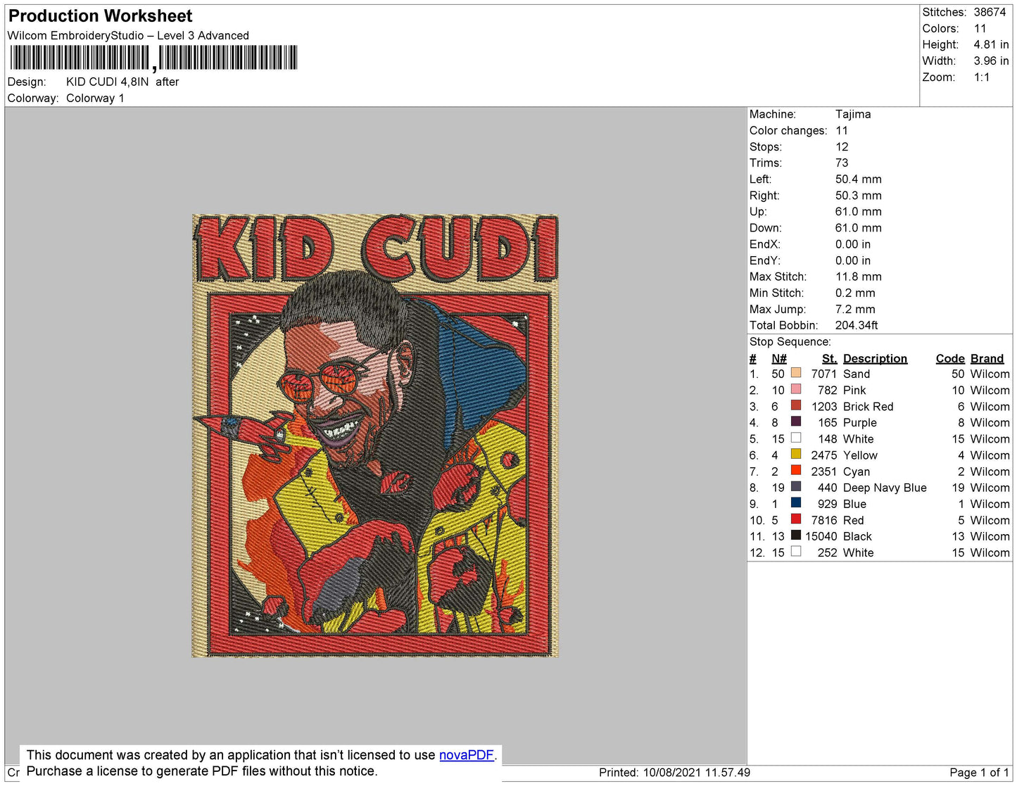 Kid Cudi Embroidery