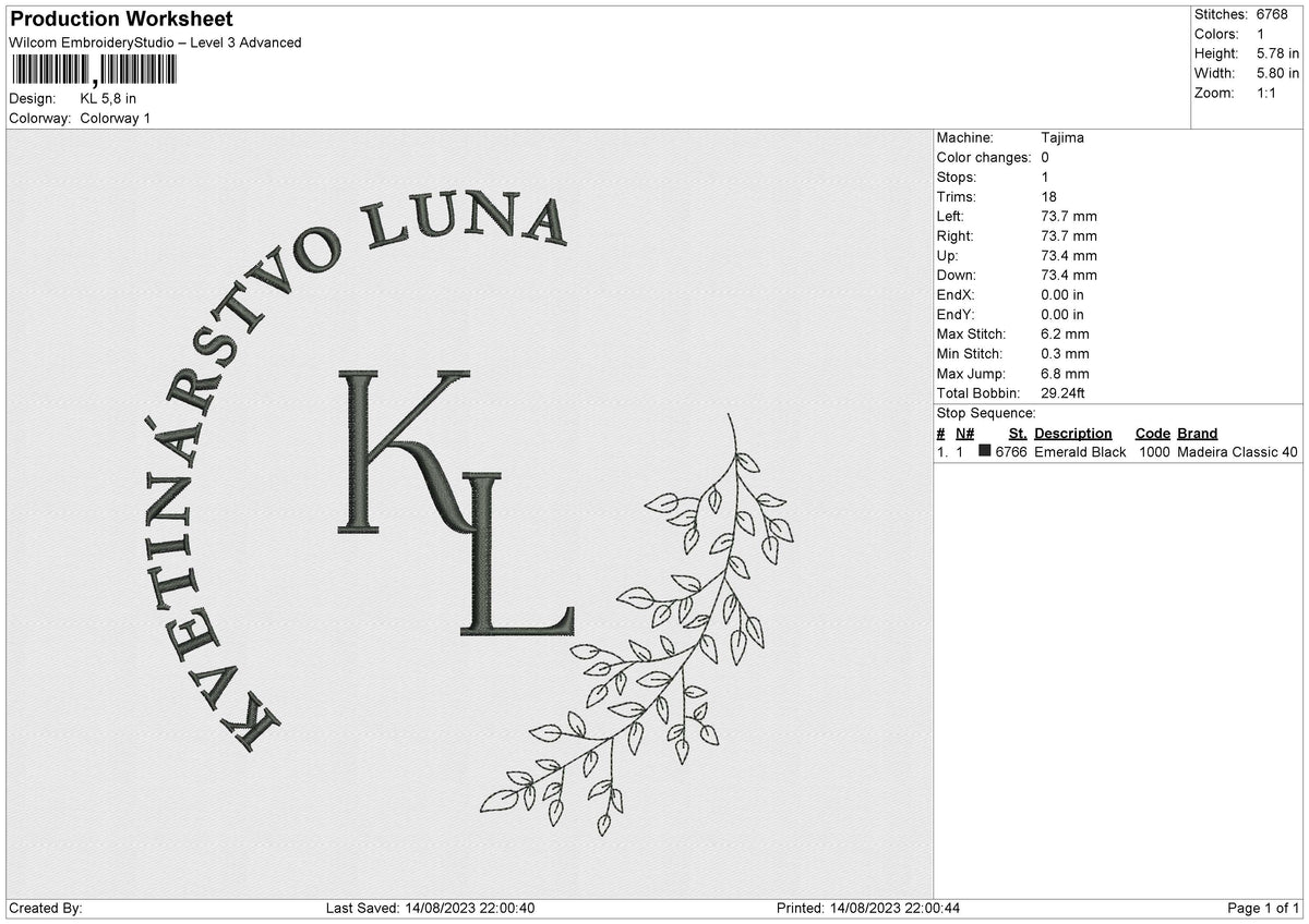 KVETINARSTVO LUNA Embroidery File 6 size