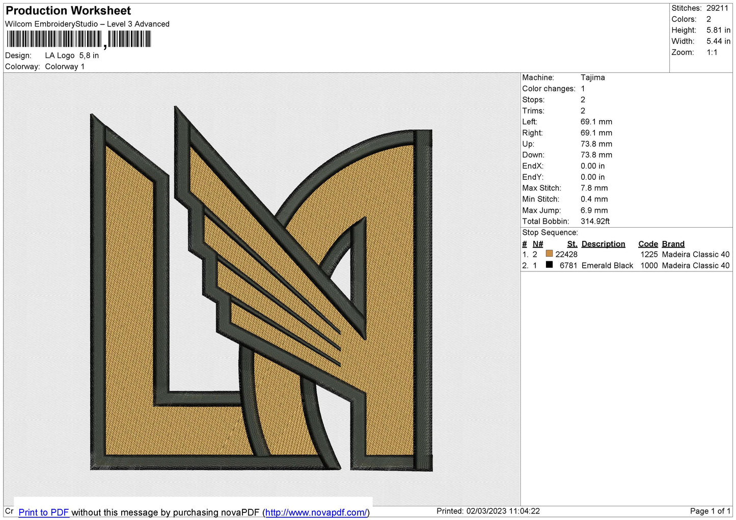 LAFC Logo Embroidery